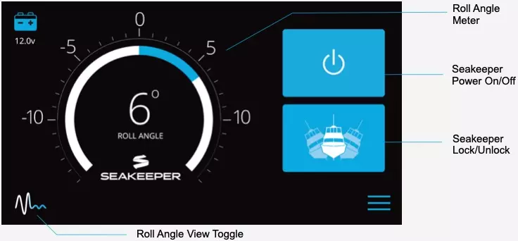 Seakeeper Dash Roll Angle Meter